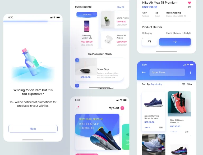 Nexkart Free E-commerce App UI Kit