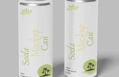 3 Free Clean Soda Can Mockups PSD