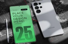 Hi-res Realistic Galaxy S25 Ultra PSD Mockup