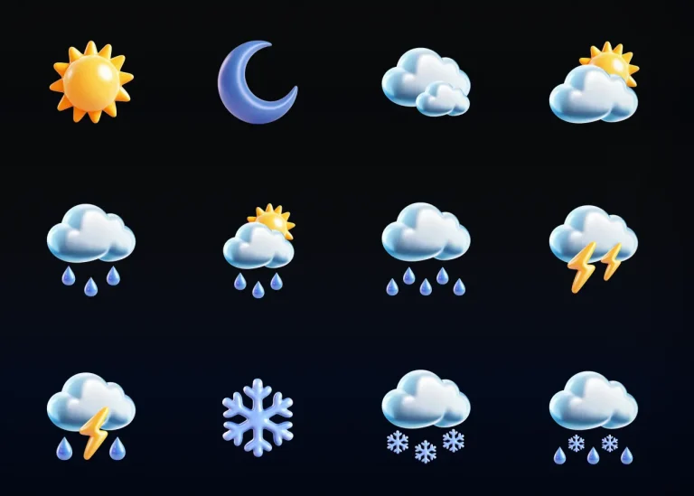 12 Free 3D Weather Icons in Figma