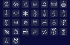 30 Free Christmas Outline Icons