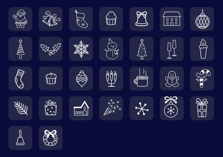 30 Free Christmas Outline Icons