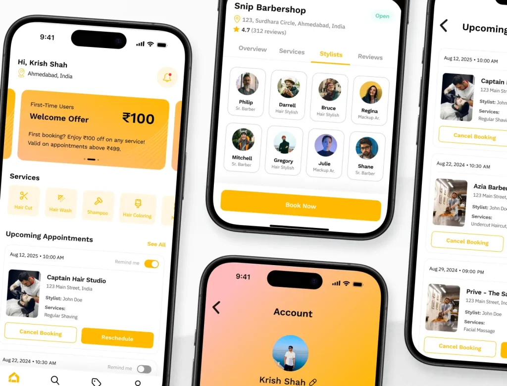 Free Salon App UI Kit for Figma (Booking & Map)
