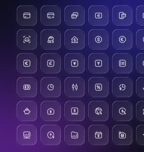 140 Finance Icons for Banking Apps (SVG, PNG, Figma)