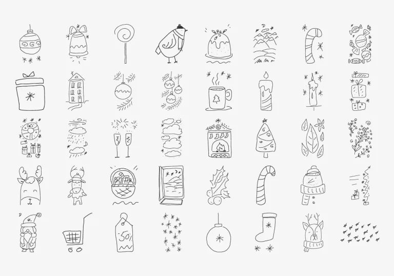 125 Free Handdrawn Christmas Trees (SVG & PNG)