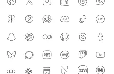 30+ Free Handdrawn Social Media Icons (SVG & PNG)