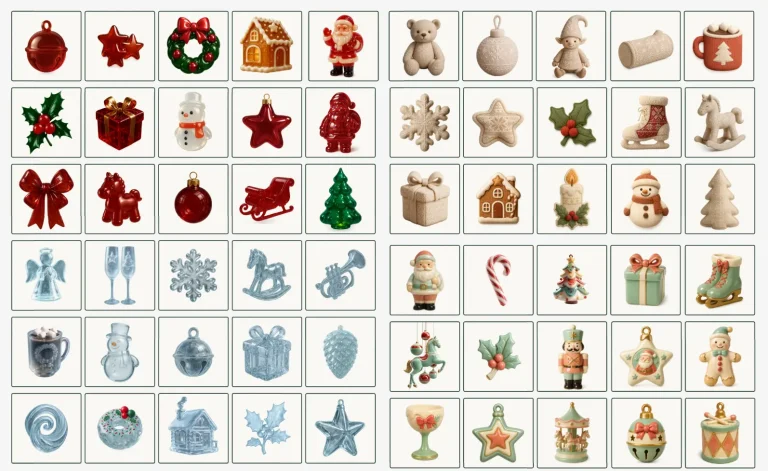 Cozy 3D Christmas Icons for Holiday UI (Figma)