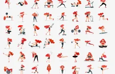 60+ Fitness Woman Illustrations for Gym, Yoga & Swim UI