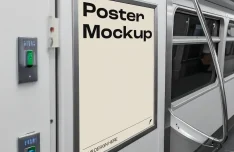 Free Subway Poster Mockup PSD for Editorial Designs