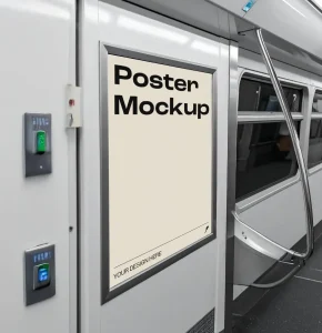 Free Subway Poster Mockup PSD for Editorial Designs