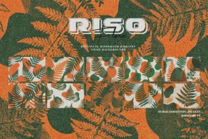10 Free Vintage Risograph Botanical Noise Backgrounds for Eco Branding