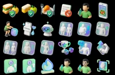 20+ Free Health Icons in 3D Style (Figma)
