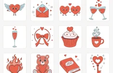 Hand-Drawn Valentine Vectors for Figma