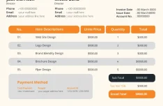 Professional Business Invoice Vector Template