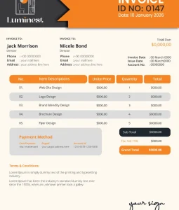 Professional Business Invoice Vector Template