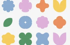 Geometric Flower Vectors for Kids' Projects