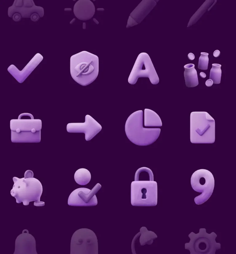 200+ Free 3D Clay Icons (A-Z, Numbers, UI)