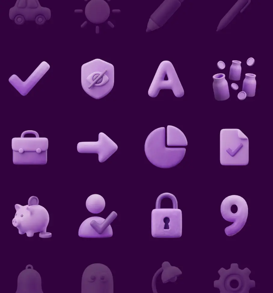 200+ Free 3D Clay Icons (A-Z, Numbers, UI)