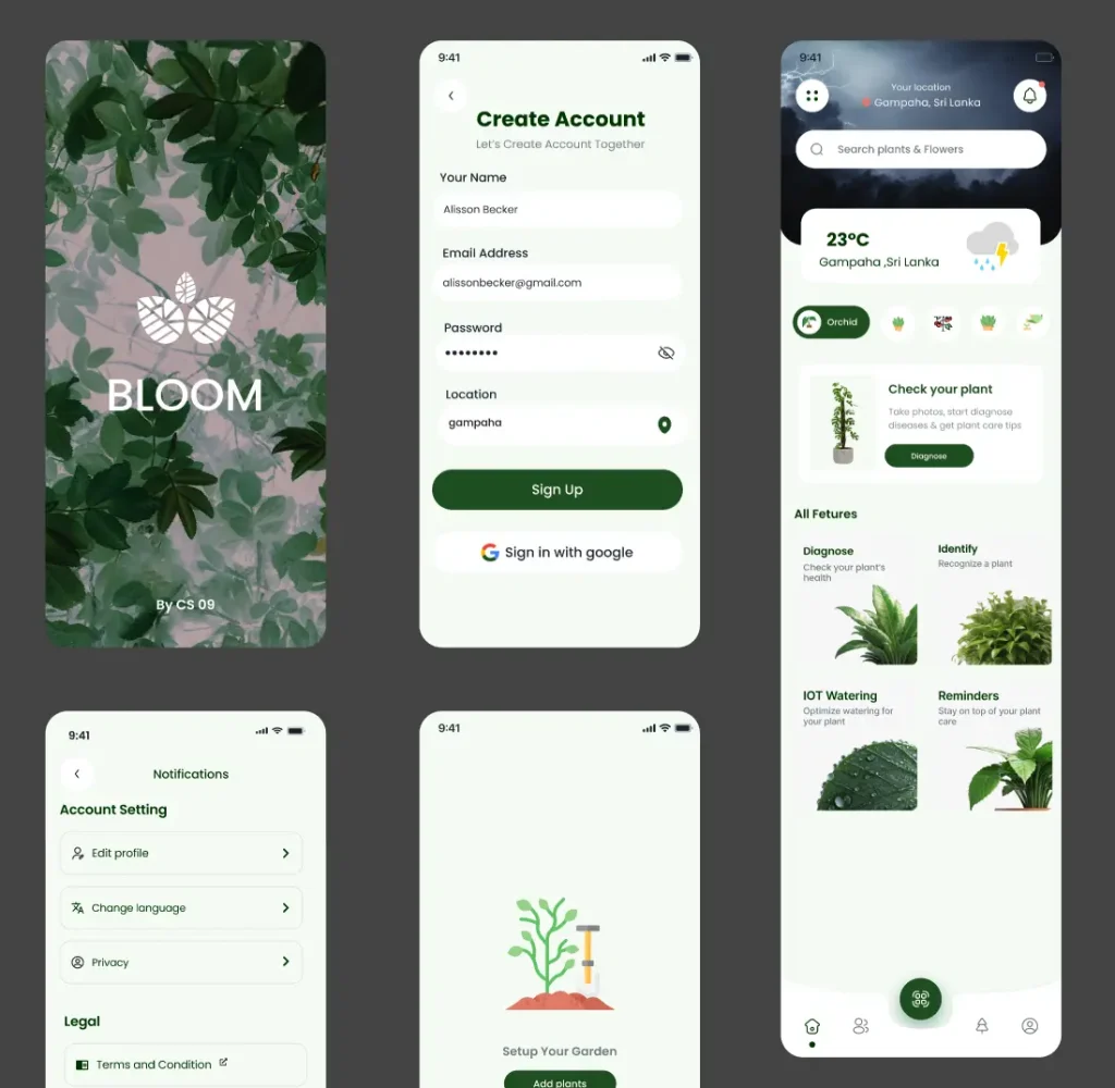 Smart Gardening Mobile App UI Kit for Figma
