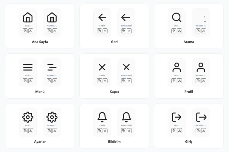 Mini Clean SVG Icon Set for UI UX Design