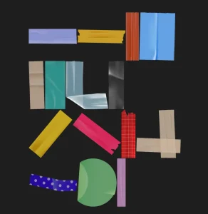 15 Free Colorful Tape Stickers in Figma