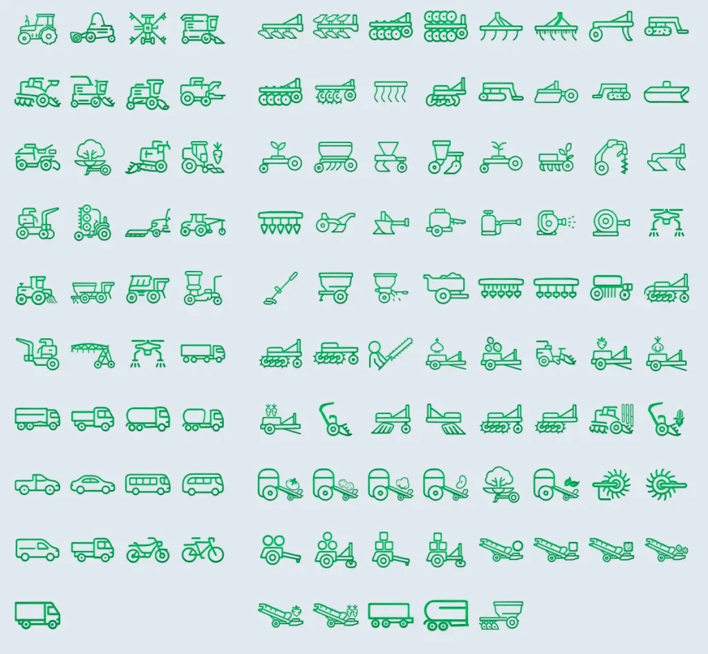 200+ Free Farm Mechanization Icons for Figma