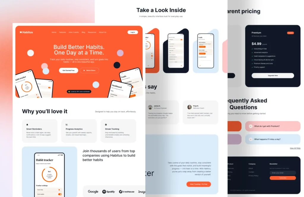 Habit Tracker App Landing Page Template
