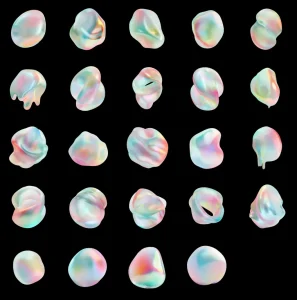 3D Abstract Holographic Shapes Pack (Figma)
