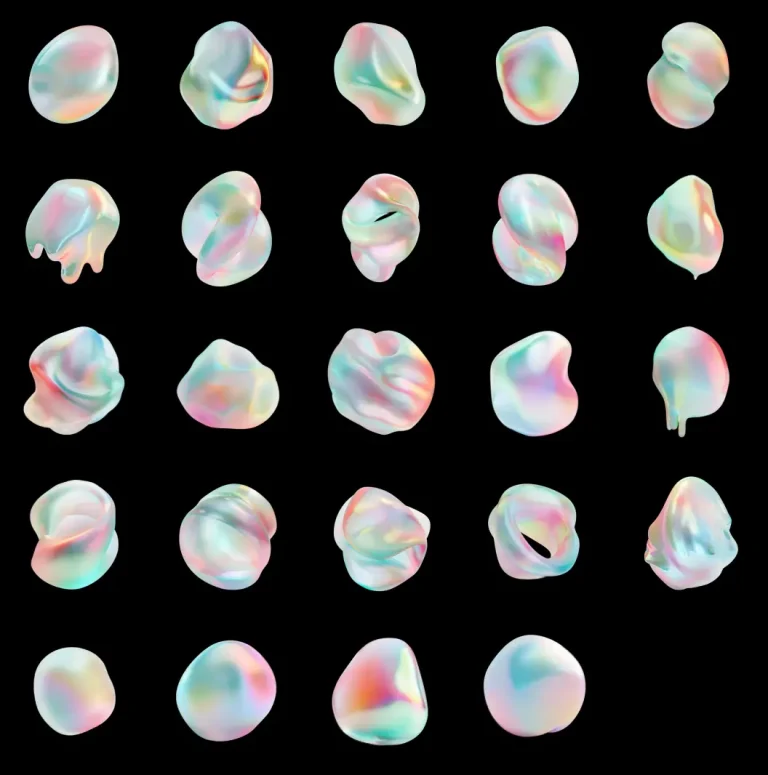 3D Abstract Holographic Shapes Pack (Figma)