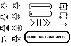retro-pixel-sound-audio-icon-set