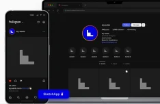 Instagram Profile & Feed Mockup Sketch