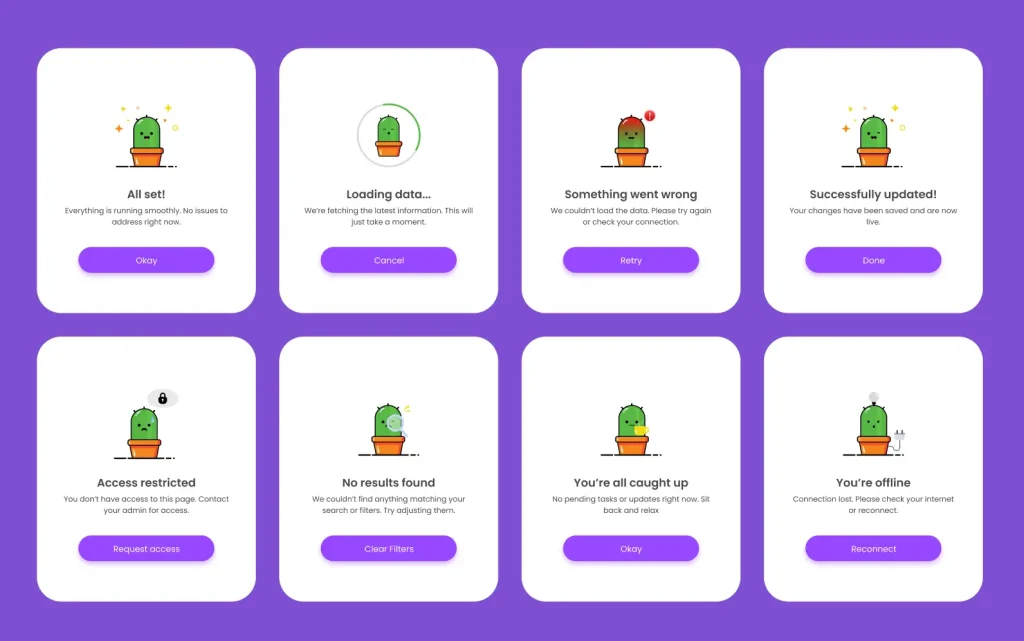 8 System States Illustrations Figma