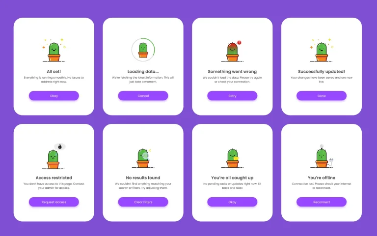 8 System States Illustrations Figma