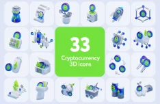 3D Crypto Icon Set for Figma (Light & Dark Modes)