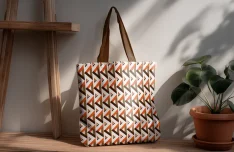 3 Tote Bag Mockups with unique patterns in PSD