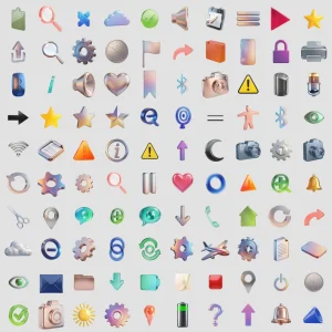 400+ Free 3D Liquid Glass Icons for Figma