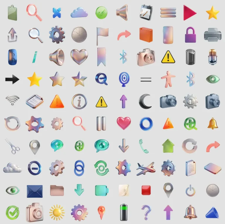 400+ Free 3D Liquid Glass Icons for Figma