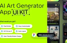 Dark AI Art Generator App UI Kit for Figma