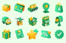 3D Clay E-commerce & Shopping Icons