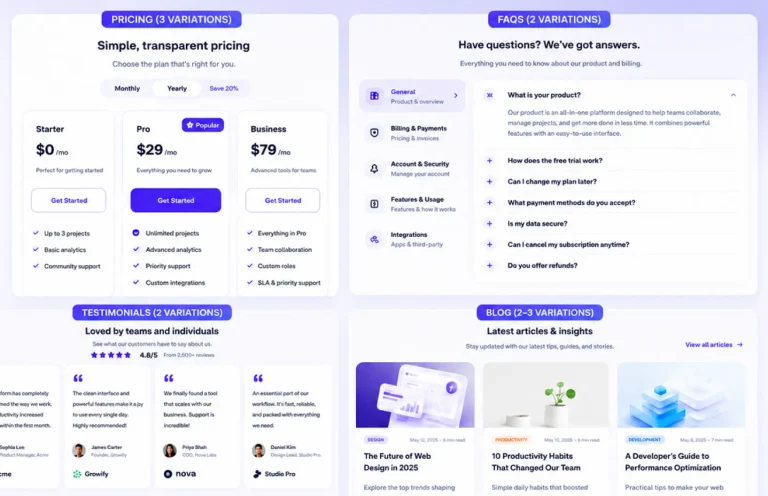 SaaS Landing Page Figma Kit