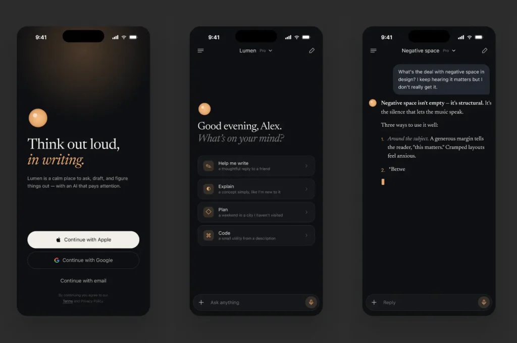 AI Chat iOS UI Kit (Dark Mode)