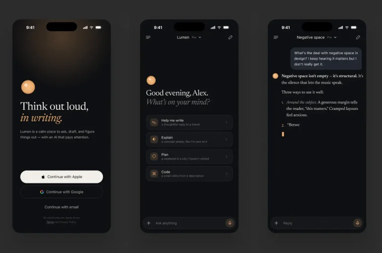 AI Chat iOS UI Kit (Dark Mode)