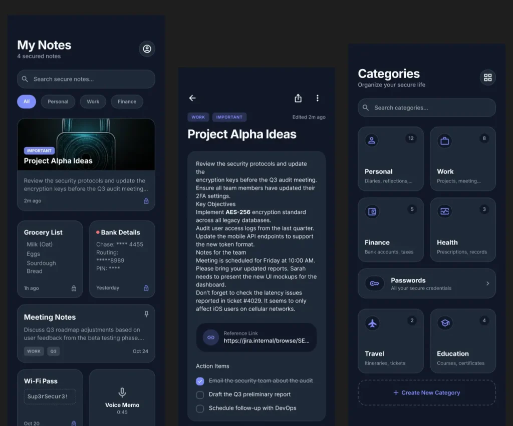 Note-taking Mobile App UI Kit in Figma