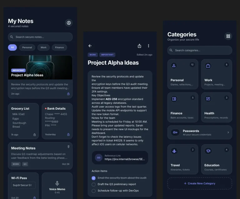 Note-taking Mobile App UI Kit in Figma