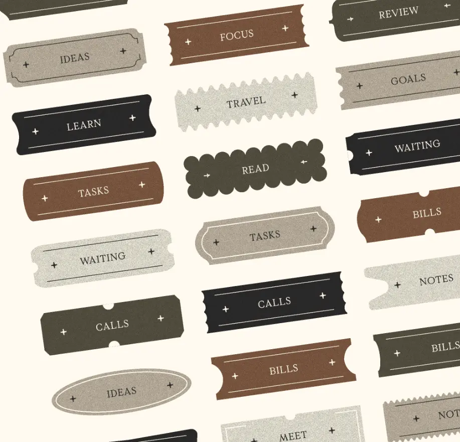 Gentle Paper Labels for Figma