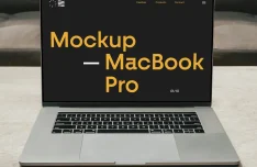 Open MacBook Pro PSD Mockup for Figma