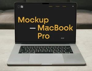 Open MacBook Pro PSD Mockup for Figma