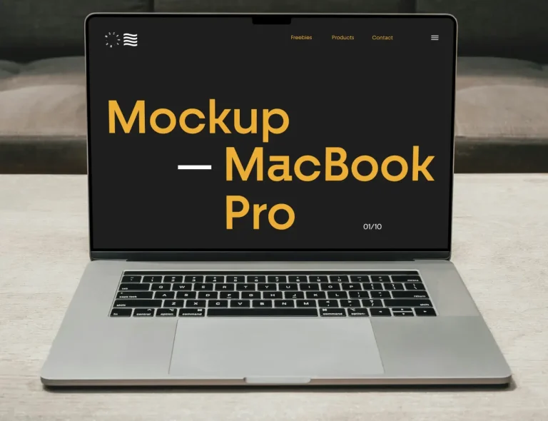 Open MacBook Pro PSD Mockup for Figma