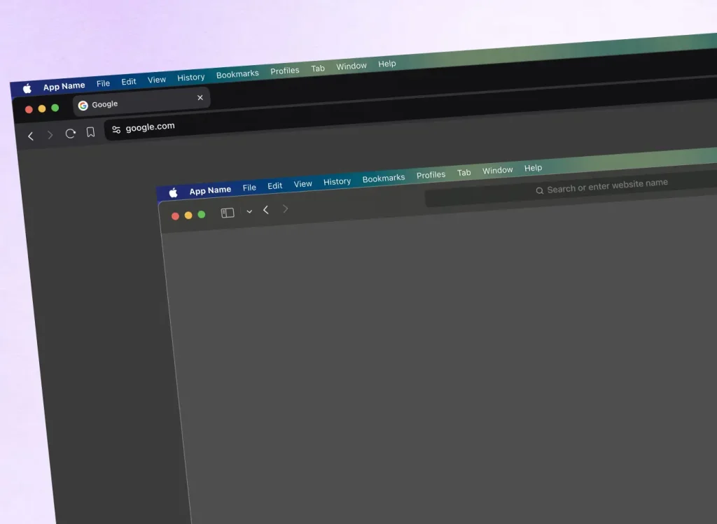 Dark macOS Browser UI Kit for Figma