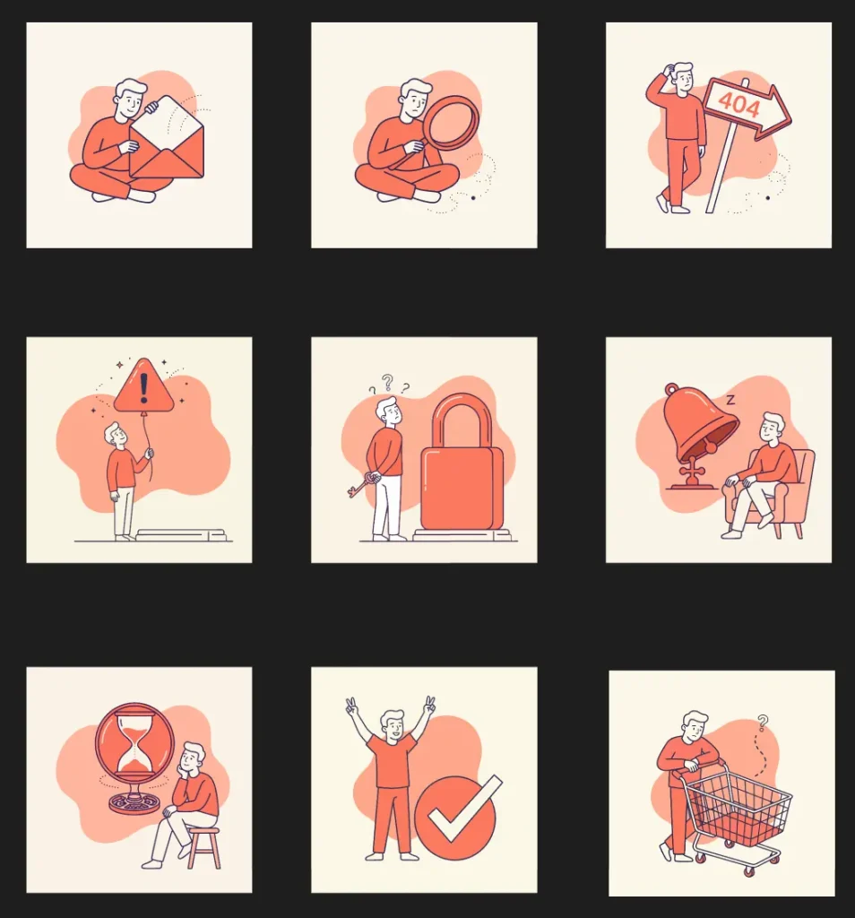 9 Free Empty State & 404 Error Illustrations for Figma